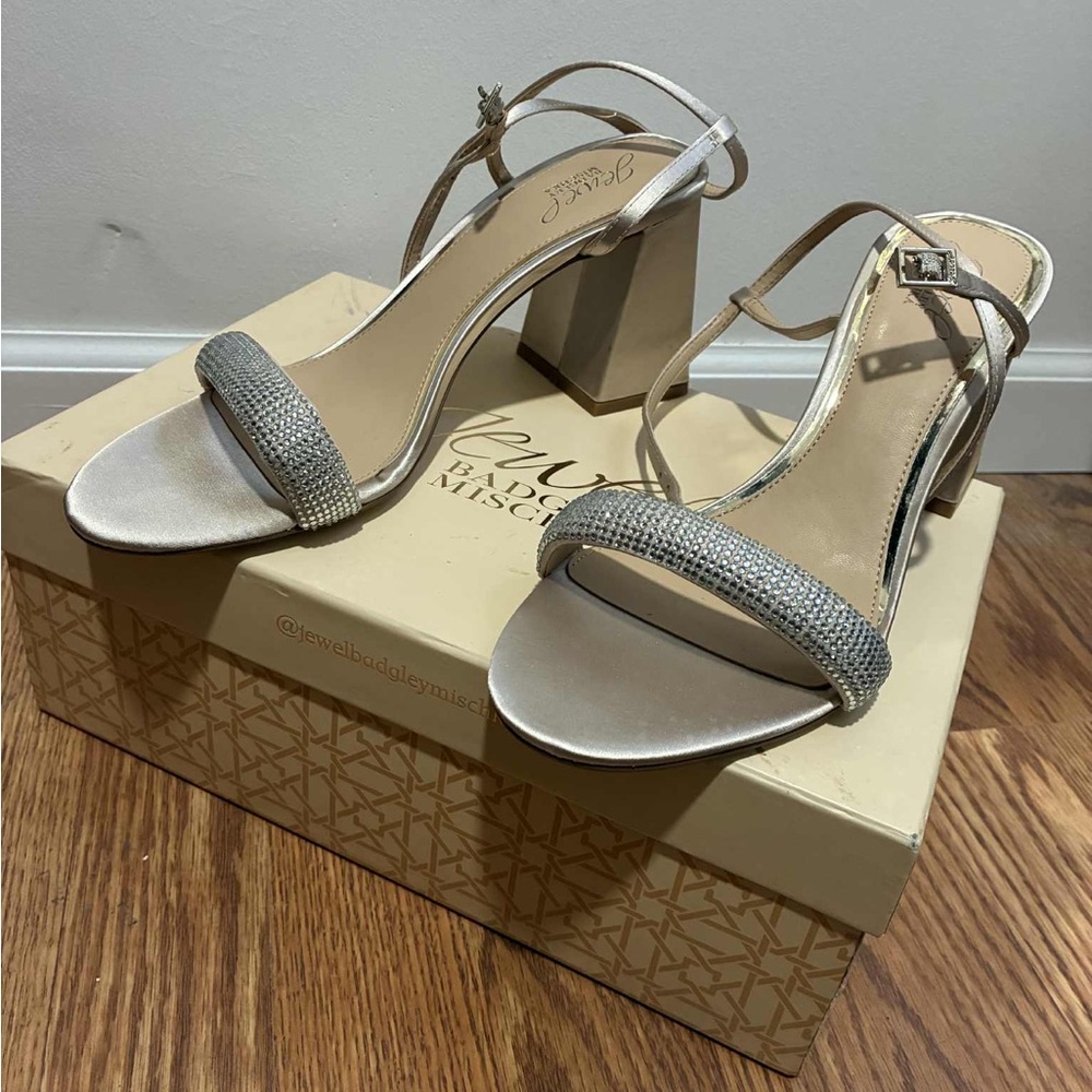 Badgley Mischka Metallic Strappy Heels